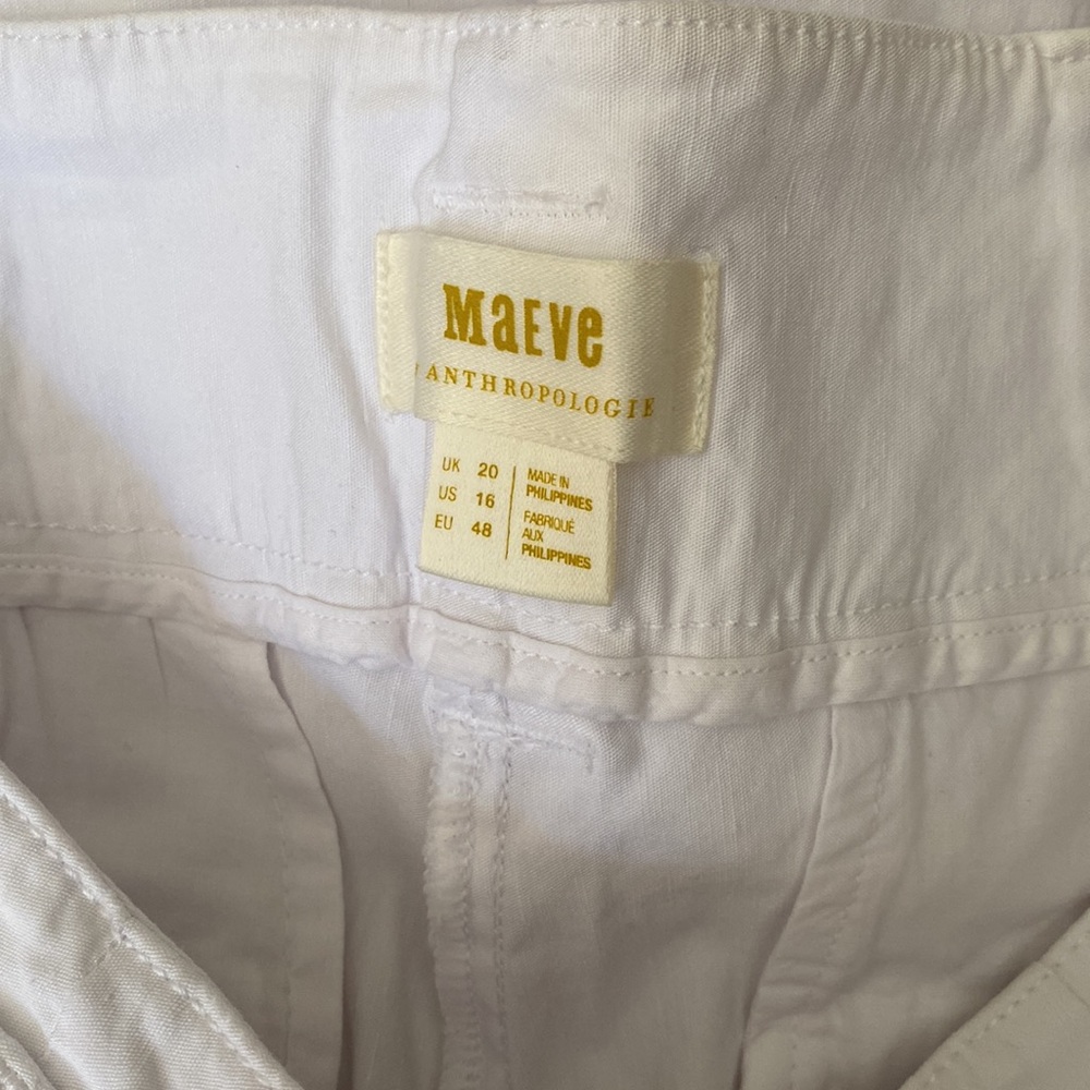 Anthropologie The Naomi Wide-Leg Flare Pants by Maeve size 16 new white nwt - Picture 4 of 7